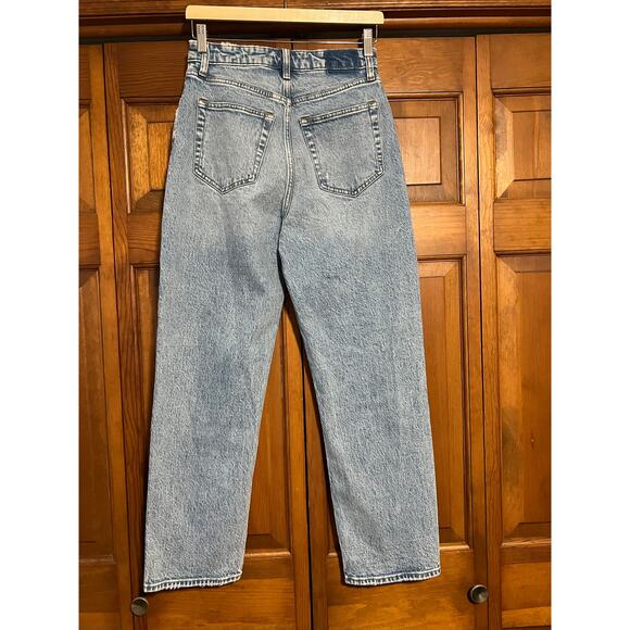 Abercrombie & Fitch Curve Love High Rise Dad Jeans Medium Light Wash Size 26/2S - Picture 6 of 10